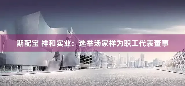 期配宝 祥和实业：选举汤家祥为职工代表董事