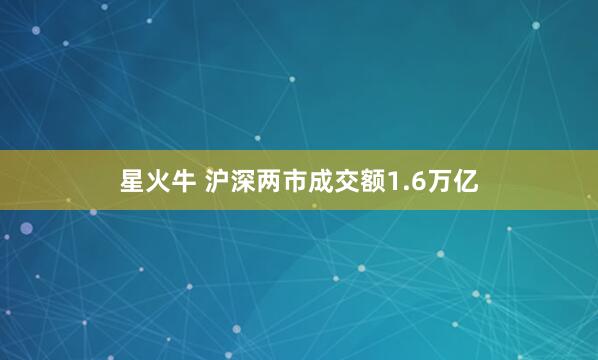 星火牛 沪深两市成交额1.6万亿