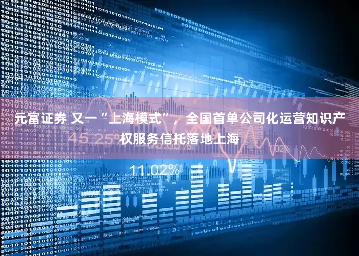 元富证券 又一“上海模式”，全国首单公司化运营知识产权服务信托落地上海