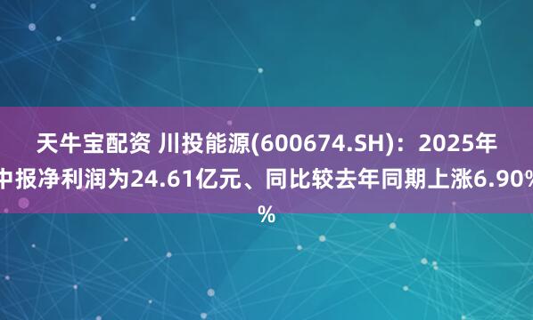 天牛宝配资 川投能源(600674.SH)：2025年中报净利润为24.61亿元、同比较去年同期上涨6.90%